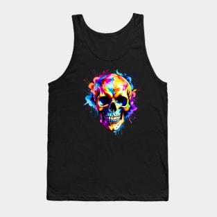 Colored Skull Design in Vibrant Vector Style Tank Top